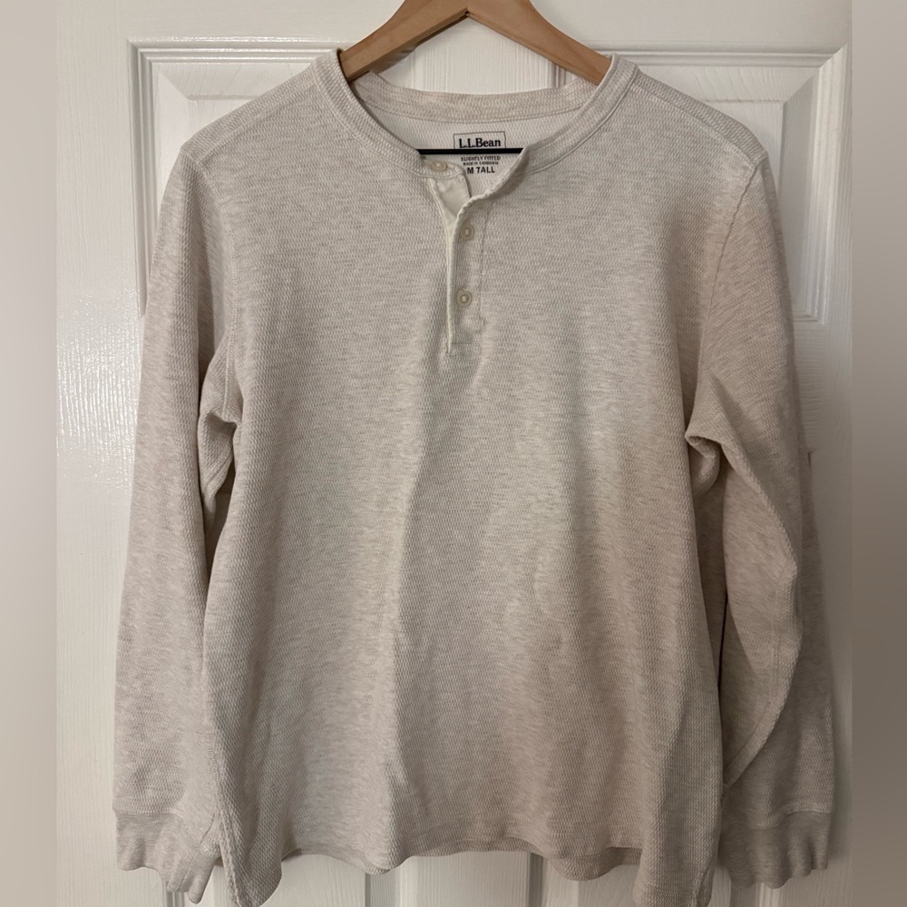 L.L. Bean Men's Oatmeal Heather Henley
